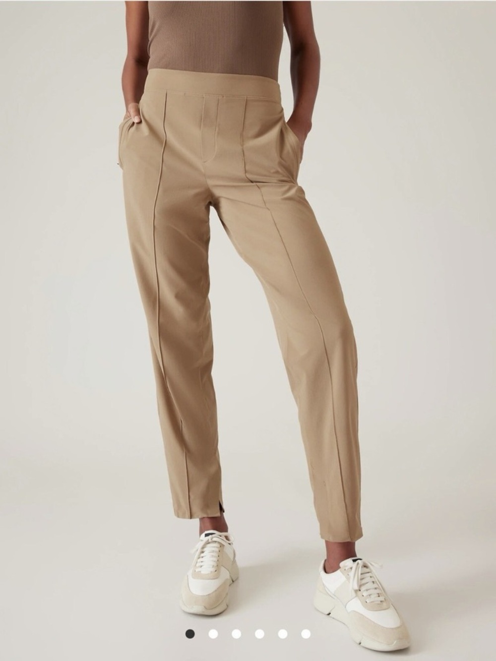 Athleta Tailored High-Rise Ankle Pants in Tan